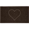 Nicoman Cuore Zerbino Entrata - Tappeto Lavabile Antiscivolo - (Ideale in Esterni riparati o Interni), Medio (75x44cm), Marrone