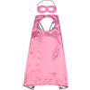Proumhang Mantello Maschera set Halloween Natale Carnevale Bambini Festa di compleanno Cosplay Performance Costume Mantello Mantelli da Supereroe per Bambini da 1 a 9 anni Rosa