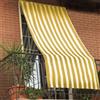 Bricobravo Tenda da sole 150x290cm in tessuto a strisce con anelli ombra per balcone terrazzo casa (GIALLO)