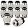 TAILONZ PNEUMATIC PC4-01 Raccordo Pneumatico Rapido (Confezione da 10), Raccordo Diritto 4mm OD x 1/4 Filettatura G con O-Ring di Tenuta, per Tubi PU/PA/PE