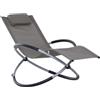 Outsunny Sedia Sdraio a Dondolo Moderno per Interni ed Esterni Texteline 154x80x84cm Grigio|Aosom