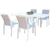 MIlani Home JERRI - set tavolo in alluminio cm 90/180 x 90 x 75 h con 4 poltrone Lotus