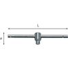 Usag Leva a T con attacco quadro scorrevole in acciaio cromo L.425mm - 240 3/4 N Usag