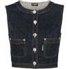 CHANEL Pre-Owned - Gilet denim con bottoni con logo CC anni '80-'90 - Donna - cotone - Taglia unica - Blu