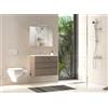 MOBILE DA BAGNO CM.60 SERIE MIA PROF.40 COLORE EFFETTO LEGNO CORDOBA SET COMPOSTO DA BASE 2 CASSETTI A CHIUSURA SOFT CLOSE TOP CERAMICO SLIM SPECCHIO E LAMPADA A LED