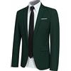 Allthemen Blazer da Uomo Slim Fit Formale Giacca da Abito One Button Monopetto Casual Tuxedo Suit Giacche Smart Blazer Verde XS