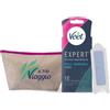 Veet Strisce Depilatorie Viso Expert 20 Pelli Sensibili + Pochette da viaggio