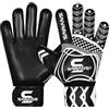 SAWANS Guanti da Portiere Attrezzatura da Allenamento per Calcio per Bambini Ragazzi Giovani Adulti Uomini Guanti da Portiere Grip Protezione del Palmo Doppio Strato Traspirante Portiere (Nero, 4)