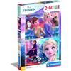 Clementoni - 21609 - Supercolor Puzzle - Disney Frozen - 2X60 Pezzi (Include 2 Puzzle Da 60 Pezzi) - Puzzle Bambini 5 Anni, Puzzle Cartoni Animati - Made In Italy