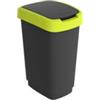 ROTHO Pattumiera con coperchio basculante - 25 L - 33,3 x 25,2 x 47,6 cm - PPL - nero-verde lime - Rotho (unità vendita 1 pz.)