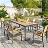 DEGHI Tavolo da giardino 214x95 top in legno e alluminio grafite - Ryto