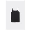 Tezenis Canotta In Cotone Con Spalline Sottili E Scollo Tondo Bambina Bambina Nero