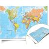 Maps International - Mappa del mondo - Carta artistica in seta Aggiornato 2026 - Formato piegato - 84,1 cm (larghezza) x 59,4 cm (altezza)
