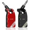 LEKATO Ssystem per chitarra wireless aggiornato 2,4 GHz Audio digitale per chitarra Trasmettitore wireless Ricevitore Batteria al litio ricaricabile incorporata Cavo wireless