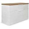 Composad | Scarpiera con 1 Cassetto e 1 Ribalta, Mobile Panca, Contenitore, Per Ingresso, (LxAxP) 82,3x53x35,2 cm, Colore Bianco Laccato e Rovere Oak Mielato, Made in Italy