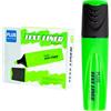 Plus Office - Evidenziatori Fluorescenti, Pennarello con punta smussata, confezione da 10 pennarelli Fosforescenti a base d'acqua, colore neon (verde)