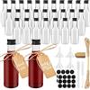 Furuising 28 Pezzi Mini Bottiglie Alcolici di Plastica, 50ml Bottiglie di Liquore, Riutilizzabili Mini Bottiglie Liquori con Imbuto, Penna bianca, Cartellini per Matrimoni Feste