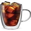 Bialetti Set 2 Bicchieri Double Wall Capri, 350ml, Isolante Termico, Vetro Borosilicato