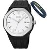 SKMEI Orologio da uomo in silicone, facile da leggere, impermeabile, sportivo, casual, alla moda, analogico, al quarzo, luminoso, regalo per padri, nero, G9299blackwhite, Moda