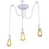ANMOBANG Lampadario vintage industriale Lampada a Sospensione con cavo regolabile 2 m,Vintage dobby Lampadario a Soffitto Illuminazione Metallo E27 60W per Soggiorno,ristorante,bar(bianco, 3 bracci)