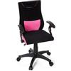HJH Office 670450 Sedia da scrivania per bambini KIDDY PRO AL tessuto nero/rosa Sedia girevole per bambini ergonomica per ufficio, regolabile in altezza