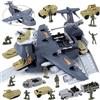deAO Kit Giocattolo per Veicoli Militari, Set Giocattolo Aereo da Trasporto Cargo Militare con 10 Soldati, 10 Veicoli, Mini Veicolo da Combattimento, Aereo Militare, Regalo per Bambini di 3 Anni