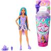 Barbie - Pop Reveal Serie Frutta, Bambola a Tema spuma D'uva con 8 sorprese profumate e con Effetto Cambia Colore, Cucciolo e Accessori Slime Inclusi, Giocattolo per Bambini, 3+ Anni, HNW44