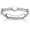 THOMAS SABO Anello da donna Pavé con cuori, 48, Argento sterling, Zirconia cubica
