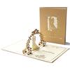 Olakin 3D Pop-Up Biglietto d'Auguri Matrimonio, Romantico Invito a Nozze Biglietti D'auguri All'aperto Nozze Carta, Biglietto d'Auguri Matrimonio Nozze Anniversari Biglietto(Oro)
