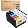 GIKAR 502XL Compatibile con Epson 502 502XL Cartucce d'inchiostro Multipack, per Expression Home XP-5150 XP-5100 XP-5105 XP-5155, Workforce WF-2860 WF-2865 WF-2880 WF-2885