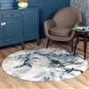 Livabliss Emma Astratto Round Tappeto | Blu scuro, Ardesia, Carbone | 160x160cm | Camera da Letto e Sala da Pranzo | Tessuto a Macchina Polipropilene