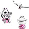 Xamic Generic Ciondolo Cheshire gatto Alicia in argento sterling 925, compatibile con ciondoli Pandora e molti altri braccialetti con charm, piccolo, pequeño, Argento, Nessuna pietra preziosa