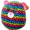 TY - Morbido Peluche Cuscino - Squish a Boos - Leopardo - Multicolore Arcobaleno - Dotty - Ottima idea regalo per grandi e bambini - Ideale per ogni occasione -33 cm- 39186