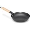 Lätt Home - Padella in Ghisa Antiadente 20 cm di Diametro - Adatta per Induzione, Vetroceramica, Gas, Forno, Griglia e Lavastoviglie - Manico Removibile in Legno Chiaro - Senza PFOA e PTFE
