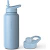 VINSUN Borraccia Termica 1 Litro - Bottiglia Acqua in Acciaio Inox con Cannuccia - Senza Perdite, Senza BPA, Riutilizzabile - Bottiglia Termica per Sport, Scuola e Palestra