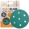 Multiblade - Dischi abrasivi professionali, 90 mm, 10 pezzi, grana 100, 7 fori, per legno e metallo, qualità professionale per levigatrice eccentrica