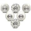 ZUZGO Set di 6 pomelli per mobili in ceramica, colore: bianco