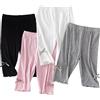 ACMEDE Leggings Corti Pantaloni Estivi Bambina Ragazza Pantaloncini Leggins Corti Elegante Pantaloncini Estivi Leggings Elasticizzato per Bambine 2-11 Anni Multicolore Confezione da 4