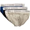 Calvin Klein Slip Uomo CK Confezione 3pezzi Elastico a Vista Cotone Elasticizzato tripack Mutande Articolo NB2379A Hip Brief 3P, GW4 Mazarine Blue, Black,Lunar Rock, M