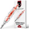 WARRIOR Double Space Cartucce Aghi per Tatuaggi Sterilizzate Grandi Tattoo Needle Cartridge Round Shader 10 pezzi in Acciaio Chirurgico (0.25mm-08111RS)