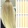 LUCKSWET Extension per capelli biondi, clip in per ragazze da 22 pollici, colorate e dritte, per feste, accessori per capelli colorati, accessori per capelli per bambini e donne (10 pezzi biondi)