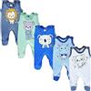 MEA BABY Tutine per Neonati | Tutine Senza Maniche | per Bambine e Bambini | Unisex | 100% Cotone | Body Colorati con Stampa | Confezione Multipla da 5 Pezzi (Mix Colors 6, 86)