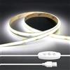 iNextStation 2M COB Striscia LED, USB 5V Bianco Freddo 6000K, 640LEDs Dimmerabile Strisce LED, Luci Luminosa CRI93+, Tagliabile Adesive Luce per Camera Cucina Retroilluminazione TV PC Pasqua Decorare