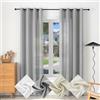 WOLTU Tenda con Occhielli Effetto Lino, Oscurante Opaca, Tenda Termica Semitrasparente Moderna, per Soggiorno Camera da Letto, 135 x 245cm, Grigio