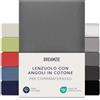 Dreamzie Topper Lenzuolo con Angoli Singolo Cotone 90x200 cm - 100x200 cm, Altezza Materasso fino a 15 cm- Lenzuolo con Angoli Antracite - Certificato senza Prodotti Chimici (Oeko TEX)