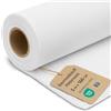 Amazinggirl Tessuto al metro cotone 5M x 160 cm - Tessuti e stoffe per cucito creativo decorazione e fai da te Stoffa ideali per abbigliamento arredamento Oeko-Tex B Bianco