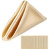 Qianyu Confezione da 6 tovaglioli lavabili in poliestere, 43,2 x 43,2 cm, ideali per la tavola, la cena e la cena color champagne, con bordi orlati, per feste, matrimoni, ristoranti, hotel, cene e