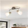 Depuley Faretti Led da Soffitto Orientabili 2 Luci, Faretto da Soffitto E14, Lampada da Parete Braccio Orientabile, Plafoniera Paralume in Vetro Fantasia per Soggiorno, Camera da Letto, Cucina