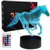 SUPERHONGJIHAO Luce notturna per bambini 3D Cavallo Lampada a Led con Telecomando 16 Colori che Cambiano Regalo di Compleanno di Natale per Bambino