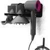 MidingChai Porta Phone Bagno da Muro, Porta Phon da Muro, Porta Asciugacapelli da Parete Compatibile con Dyson Supersonic, Hair Dryer Holder Contenere Fino a 5 Bocchette per Asciugacapelli(Nero)